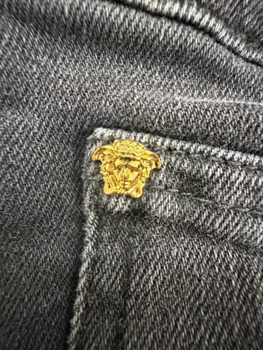 Versace Medusa Skinny Jeans Black Gold Men’s Size 36 NWT - Picture 9 of 10